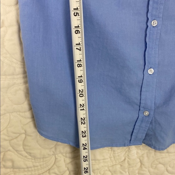 GAP Boyfriend Fit Shirt Blue Cotton Button Down Size Medium - Picture 9 of 9